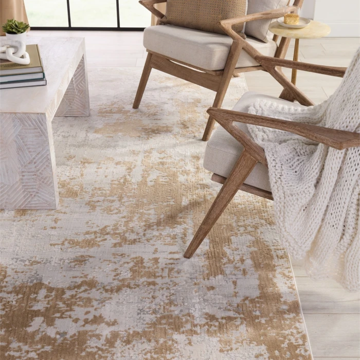 Jaipur Living Resa Abstract Gray/ Gold Area Rug 6'7"X9'6"