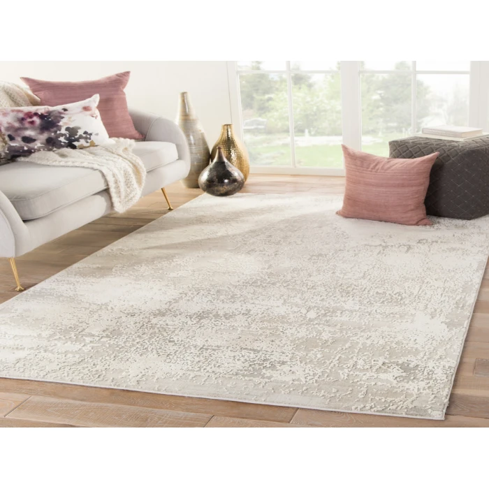 Jaipur Living Brixt Abstract Gray/ Ivory Round Area Rug (5'11" RND)