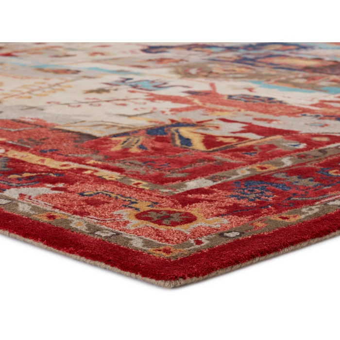 Jaipur Living Lilith Handmade Medallion Red/ Aqua Area Rug (8'X10')