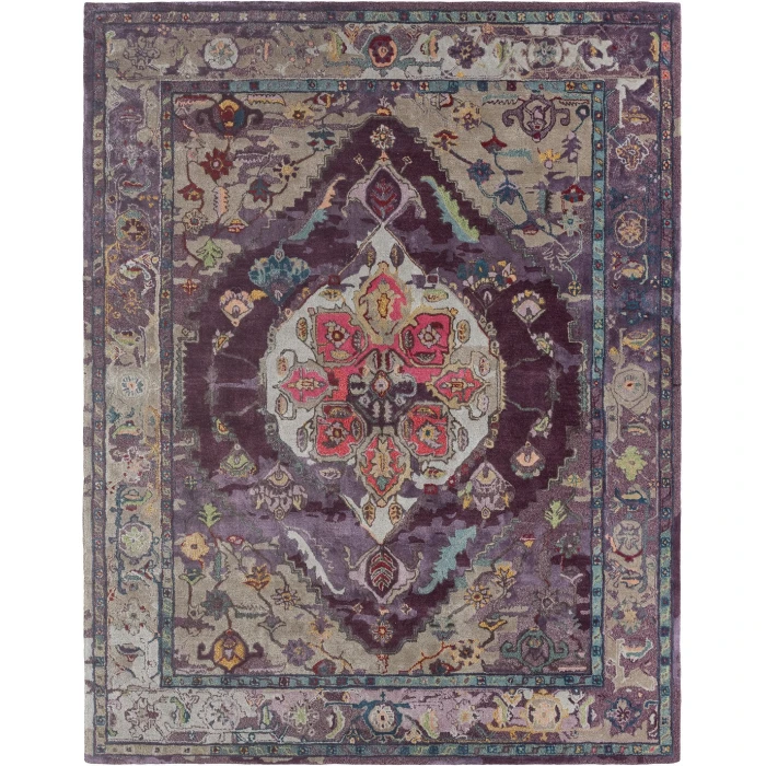 Jaipur Living Raisa Handmade Medallion Purple/ Gray Area Rug (8'X10')