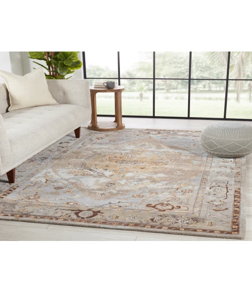 Jaipur Living Raisa Handmade Medallion Gray/ Gold Area Rug (5'X8')
