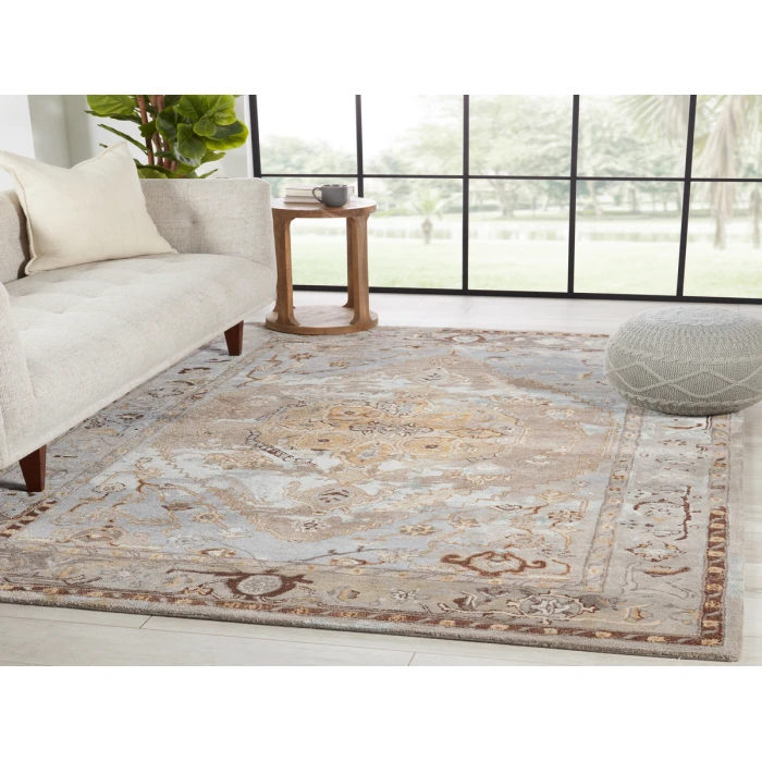 Jaipur Living Raisa Handmade Medallion Gray/ Gold Area Rug (10'X14')