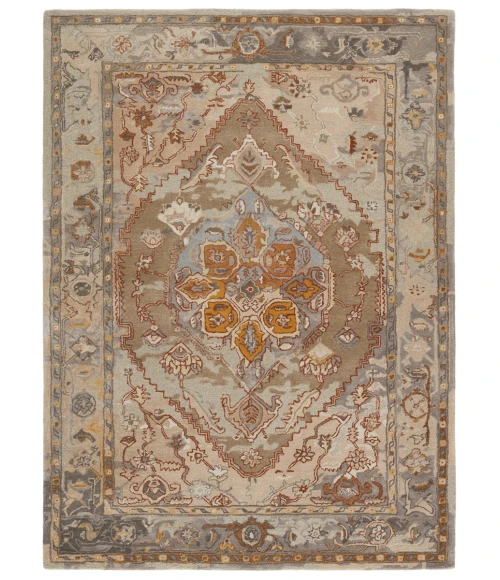 Jaipur Living Raisa Handmade Medallion Taupe/ Gold Area Rug (9'X12')