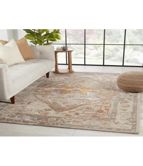 Jaipur Living Raisa Handmade Medallion Taupe/ Gold Area Rug (9'X12')