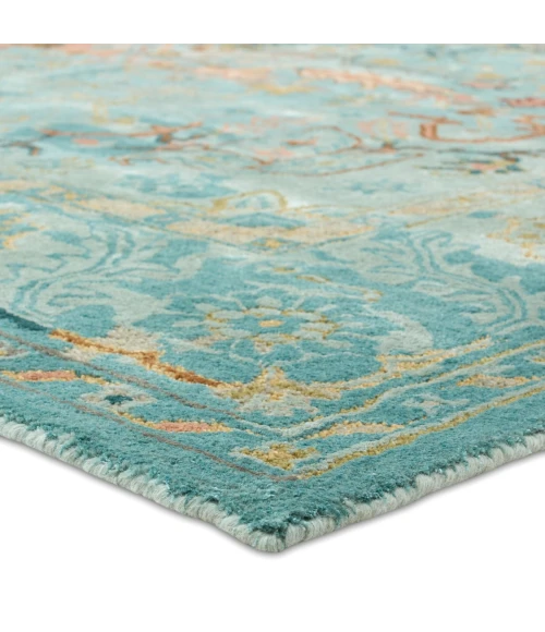 Jaipur Living Cristobol Handmade Medallion Turquoise/ Pink Area Rug (5'X8')