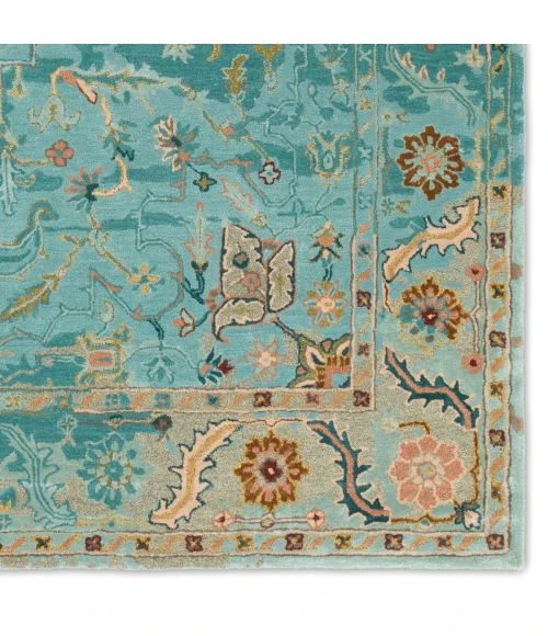 Jaipur Living Cristobol Handmade Medallion Turquoise/ Pink Area Rug (5'X8')