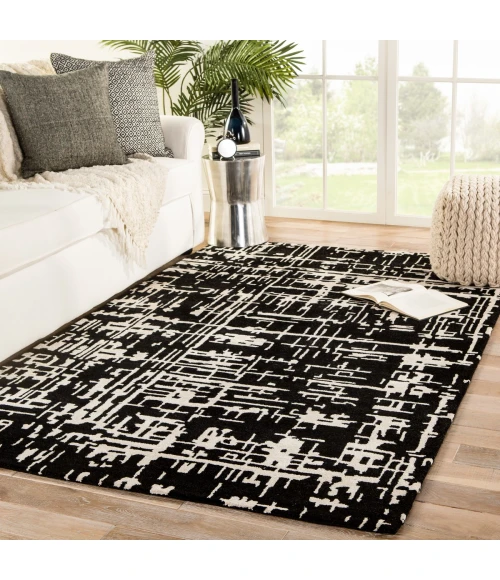Jaipur Living Pals Handmade Trellis Black/ Cream Area Rug (2'X3')