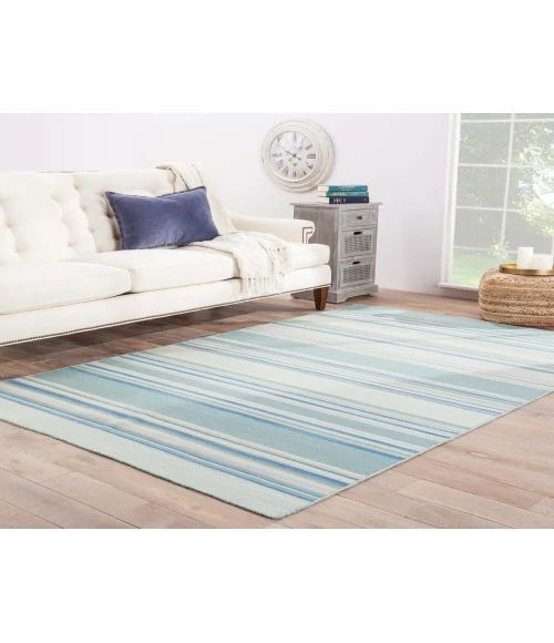 Jaipur Living Kiawah Handmade Stripe Blue/ Turquoise Area Rug (2'X3')