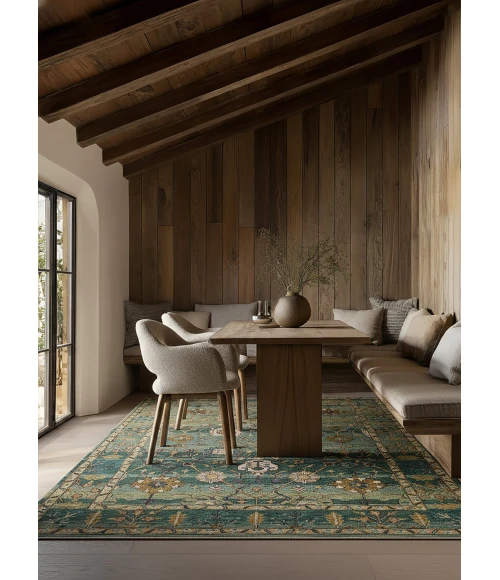 Label J Ahava COM03 Tufted Oriental Green/Blue Area Rug (13'X18')