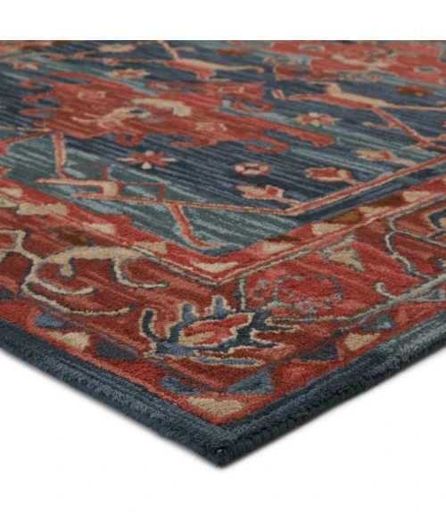 Vibe by Jaipur Living Cinnabar Handmade Medallion Red/ Blue Area Rug (8'X10')