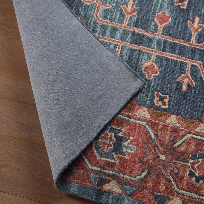 Label J Cinnabar COM07 Tufted Medallion Red/Blue Area Rug (12'X15')