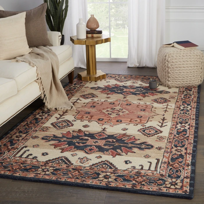 Vibe by Jaipur Living Idina Handmade Medallion Pink/ Dark Blue Area Rug (5'X8')