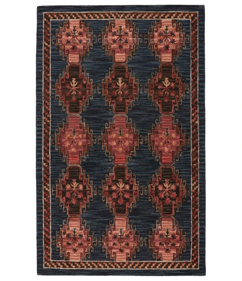Vibe by Jaipur Living Kyoto Handmade Tribal Dark Blue/ Pink Area Rug (5'X8')