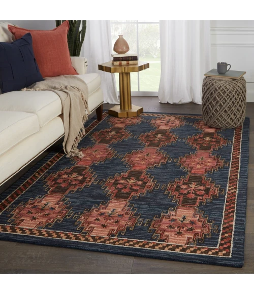 Vibe by Jaipur Living Kyoto Handmade Tribal Dark Blue/ Pink Area Rug (5'X8')