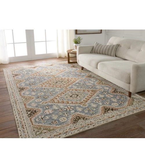 Vibe by Jaipur Living Zascha Handmade Medallion Blue/ Brown Area Rug 10'X14'