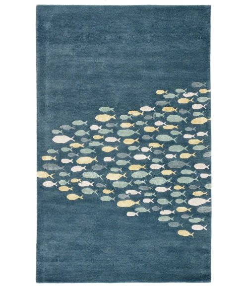 Jaipur Living Schooled Handmade Animal Blue/ Gray Area Rug (9'6"X13'6")