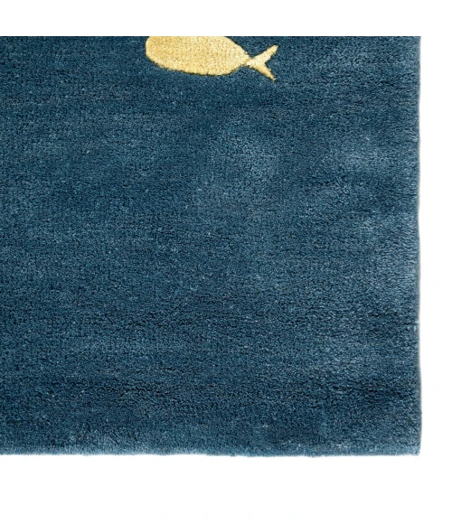 Jaipur Living Schooled Handmade Animal Blue/ Gray Area Rug (9'6"X13'6")