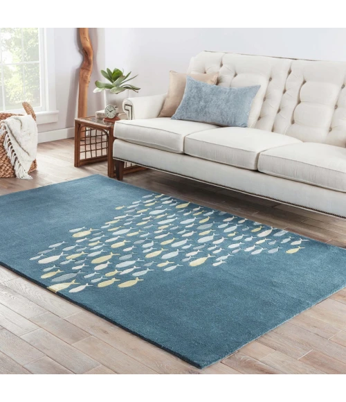 Jaipur Living Schooled Handmade Animal Blue/ Gray Area Rug (9'6"X13'6")