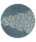 Jaipur Living Schooled Handmade Animal Blue/ Gray Round Area Rug (8'X8')