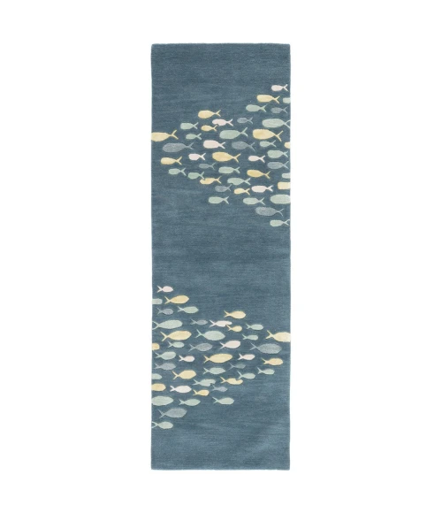Jaipur Living Schooled Handmade Animal Blue/ Gray Runner Rug (2'6"X8')