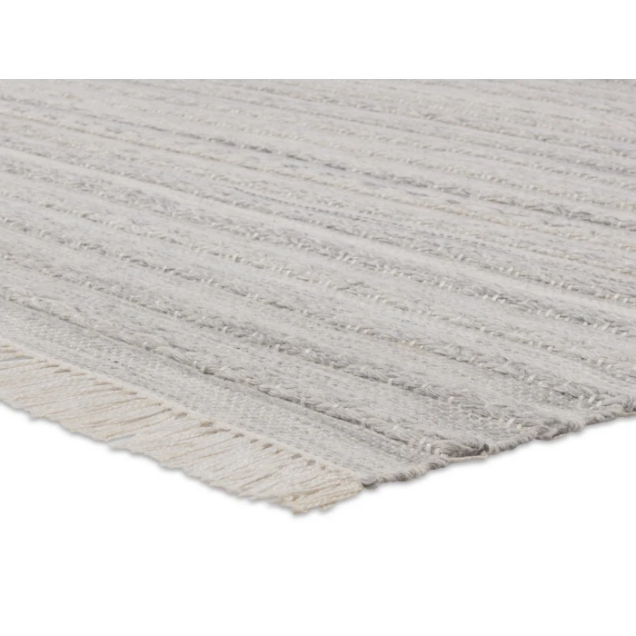 Jaipur Living Torre Indoor/ Outdoor Solid Light Gray/ Cream Runner Rug 3'X10'