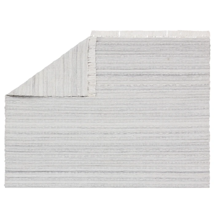 Jaipur Living Torre Indoor/ Outdoor Solid Light Gray/ Cream Runner Rug 3'X10'