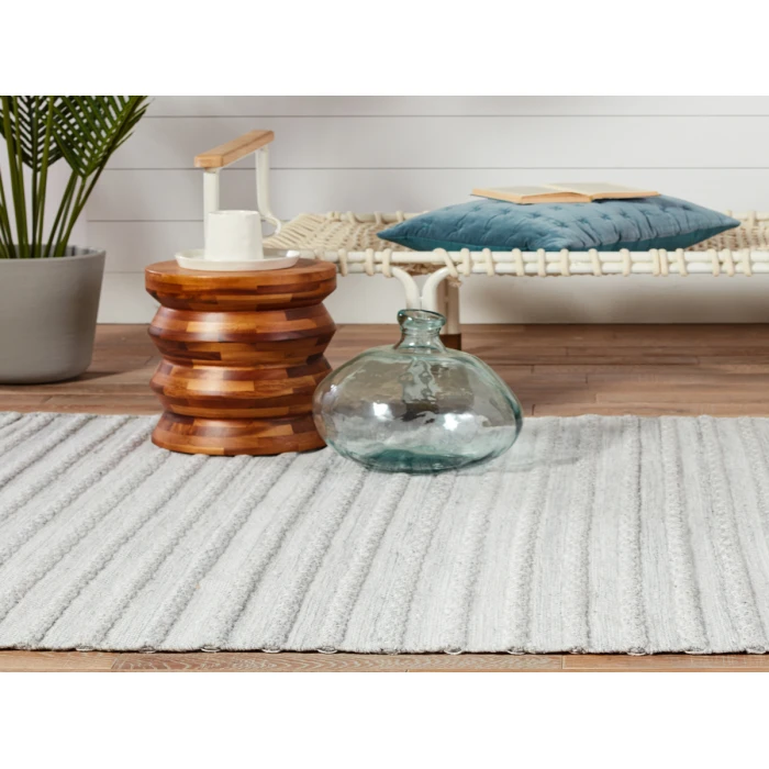 Jaipur Living Torre Indoor/ Outdoor Solid Light Gray/ Cream Runner Rug 3'X10'