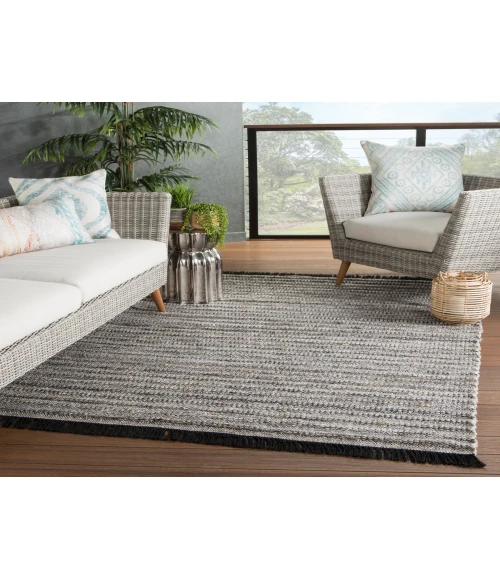 Jaipur Living Torre Indoor/ Outdoor Solid Black/ Rust Area Rug (2'X3')
