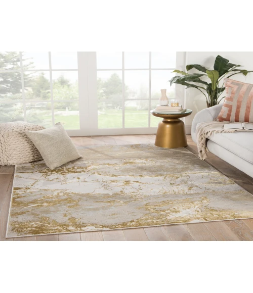 Jaipur Living Cisco Abstract Gray/ Gold Runner Rug (2'2"X8')