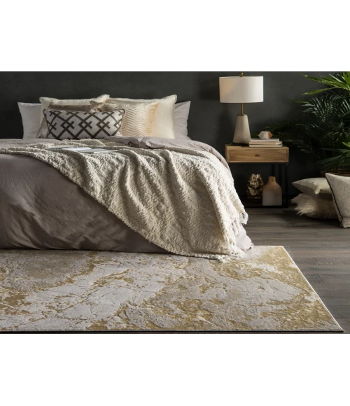 Jaipur Living Cisco Abstract Gray/ Gold Runner Rug (2'2"X8')