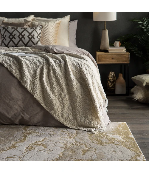 Jaipur Living Cisco Abstract Gray/ Gold Runner Rug (2'2"X8')