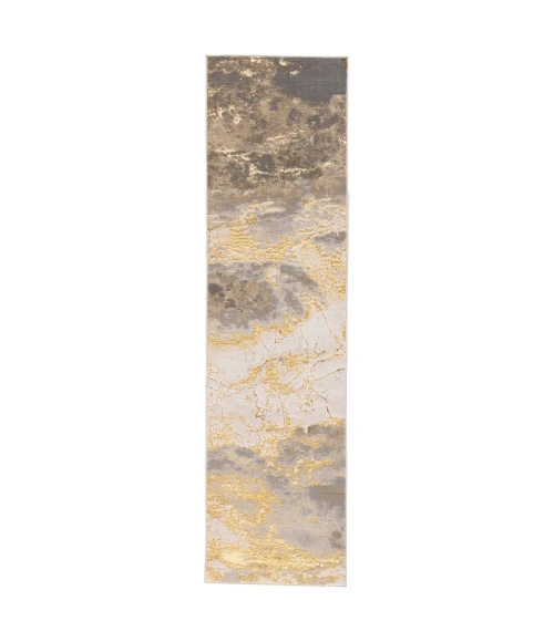 Jaipur Living Cisco Abstract Gray/ Gold Runner Rug (2'2"X8')