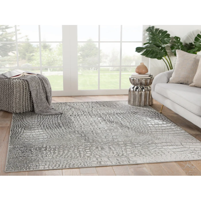 Jaipur Living Canberra Animal Gray/ Black Runner Rug (3'3"X12')