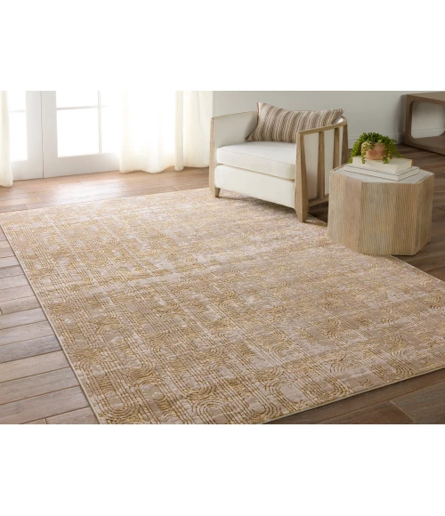 Jaipur Living Gimeas Geometric Gold/ Taupe Runner Rug 2'2"X8'