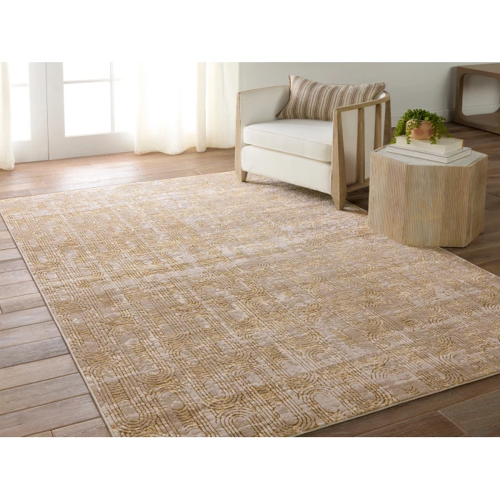 Jaipur Living Gimeas Geometric Gold/ Taupe Runner Rug 2'2"X8'