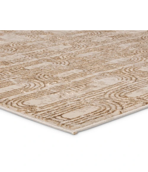 Jaipur Living Gimeas Geometric Gold/ Beige Runner Rug 2'2"X8'