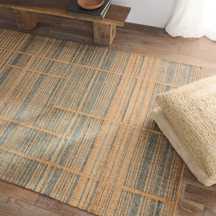 Jaipur Living Ciana Handmade Striped Brown/ Blue Area Rug 5'X8'