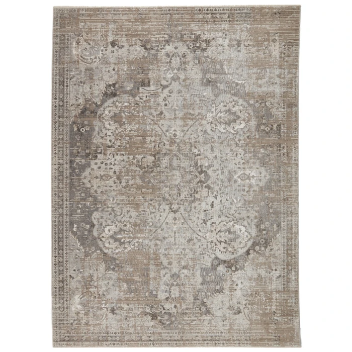 Vibe by Jaipur Living Ginevra Medallion Gray/ Ivory Area Rug (8'10"X12'7")