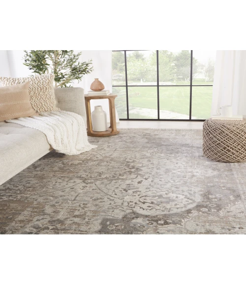 Vibe by Jaipur Living Ginevra Medallion Gray/ Ivory Runner Rug (3'X8')