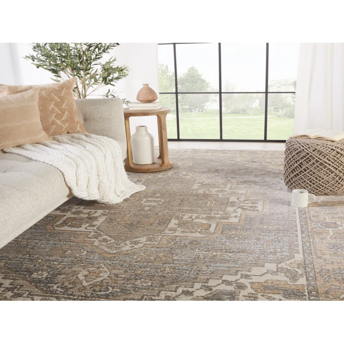 Vibe by Jaipur Living Venn Medallion Tan/ Gray Runner Rug (3'X8')