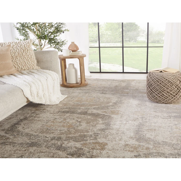 Vibe by Jaipur Living Airi Medallion Gray/ Beige Area Rug (5'3"X7'6")