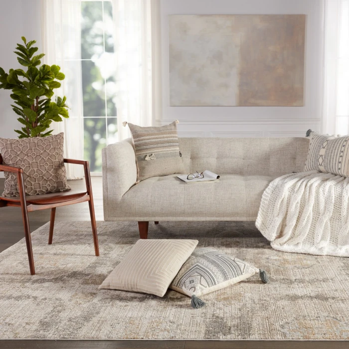 Vibe by Jaipur Living Airi Medallion Gray/ Beige Area Rug (5'3"X7'6")