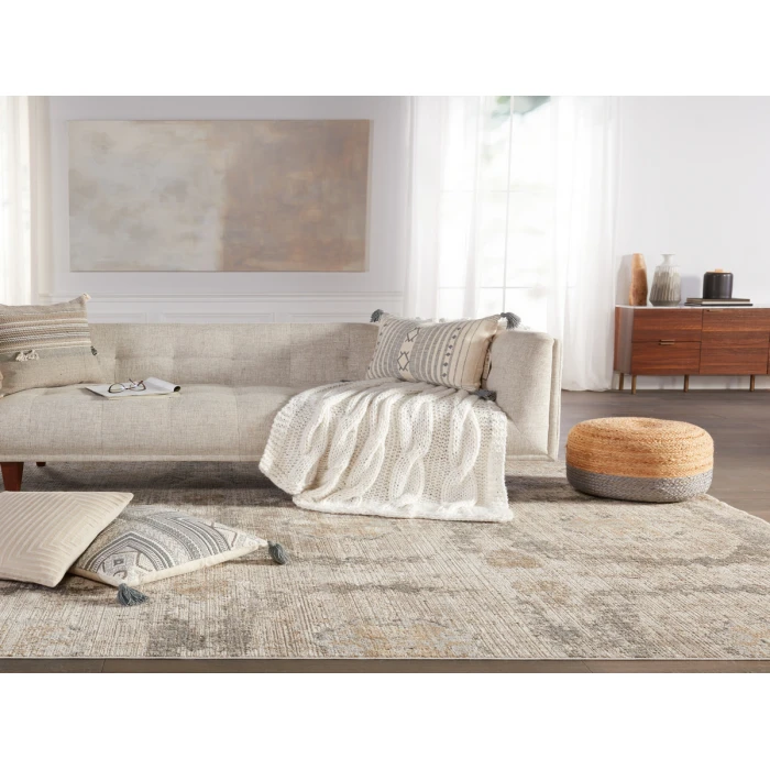 Vibe by Jaipur Living Airi Medallion Gray/ Beige Area Rug (5'3"X7'6")