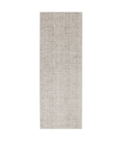 Vibe by Jaipur Living Sovis Abstract Light Gray/ Ivory Runner Rug 3'X8'
