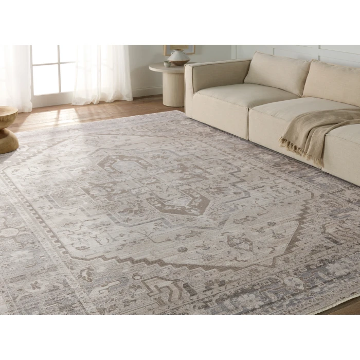 Vibe by Jaipur Living Venn Medallion Taupe/ Silver Area Rug 8'10"X12'7"