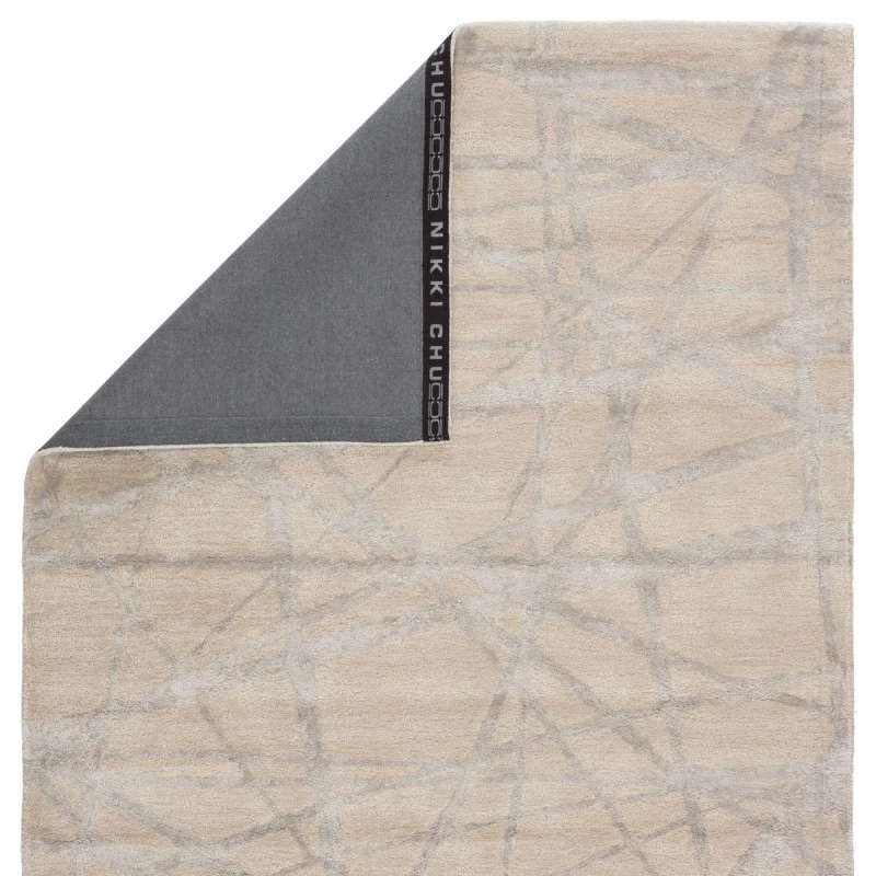 Nikki Chu Etho By Nikki Chu Cream Enk11 18 In. Swatch Square Rug