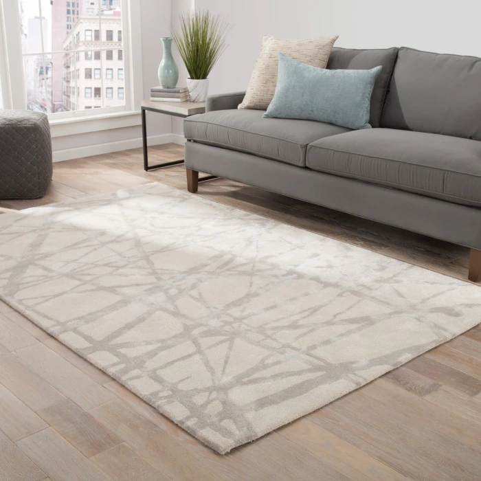 Nikki Chu by Jaipur Living Avondale Handmade Abstract White/ Gray Area Rug (10'X14')