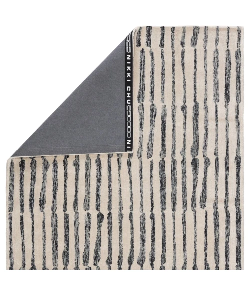 Nikki Chu by Jaipur Living Saville Handmade Abstract Cream / Slate Gray Area Rug (9'X12')