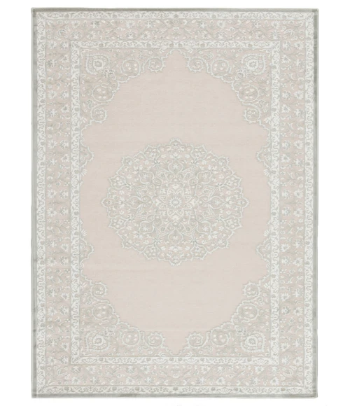 Jaipur Living Malo Medallion Gray/ White Area Rug (7'6"X9'6")