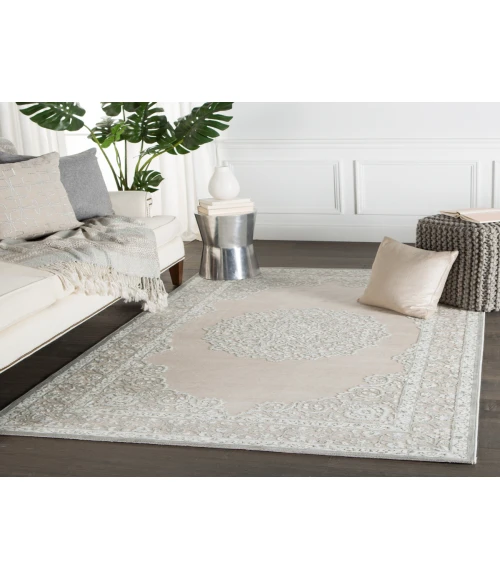 Jaipur Living Malo Medallion Gray/ White Area Rug (7'6"X9'6")
